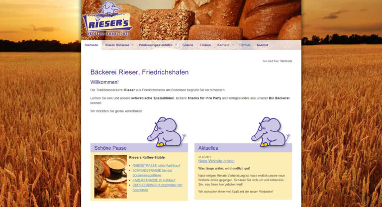 Read more about the article Neue TYPO3-Site online: Bäckerei Rieser, Friedrichshafen