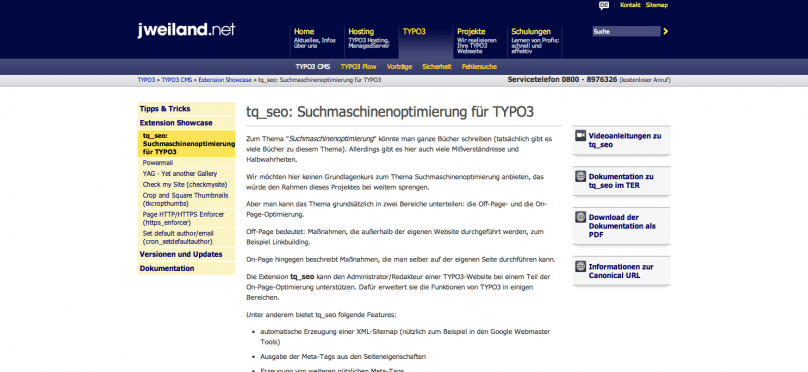 tq_seo - Suchmaschinenoptimierung für TYPO3